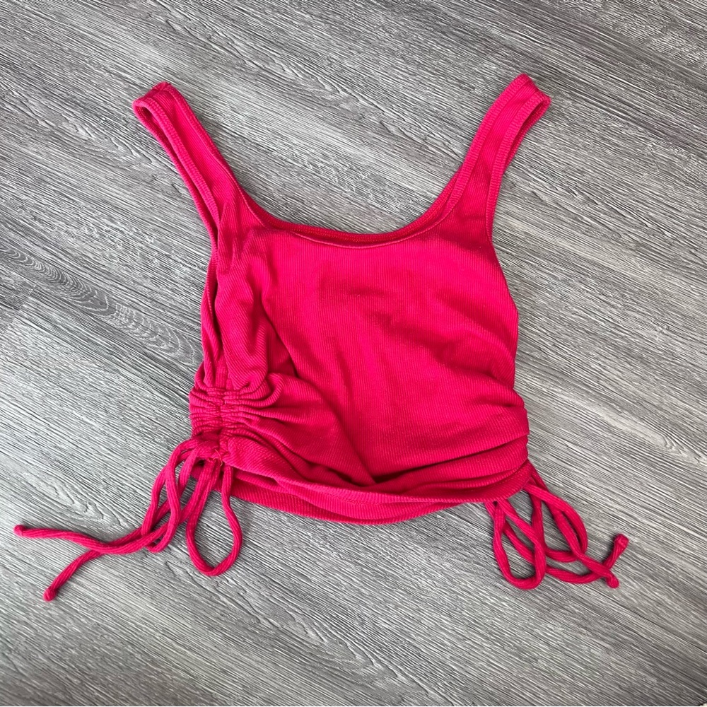 Red Hollister Drawstring Top